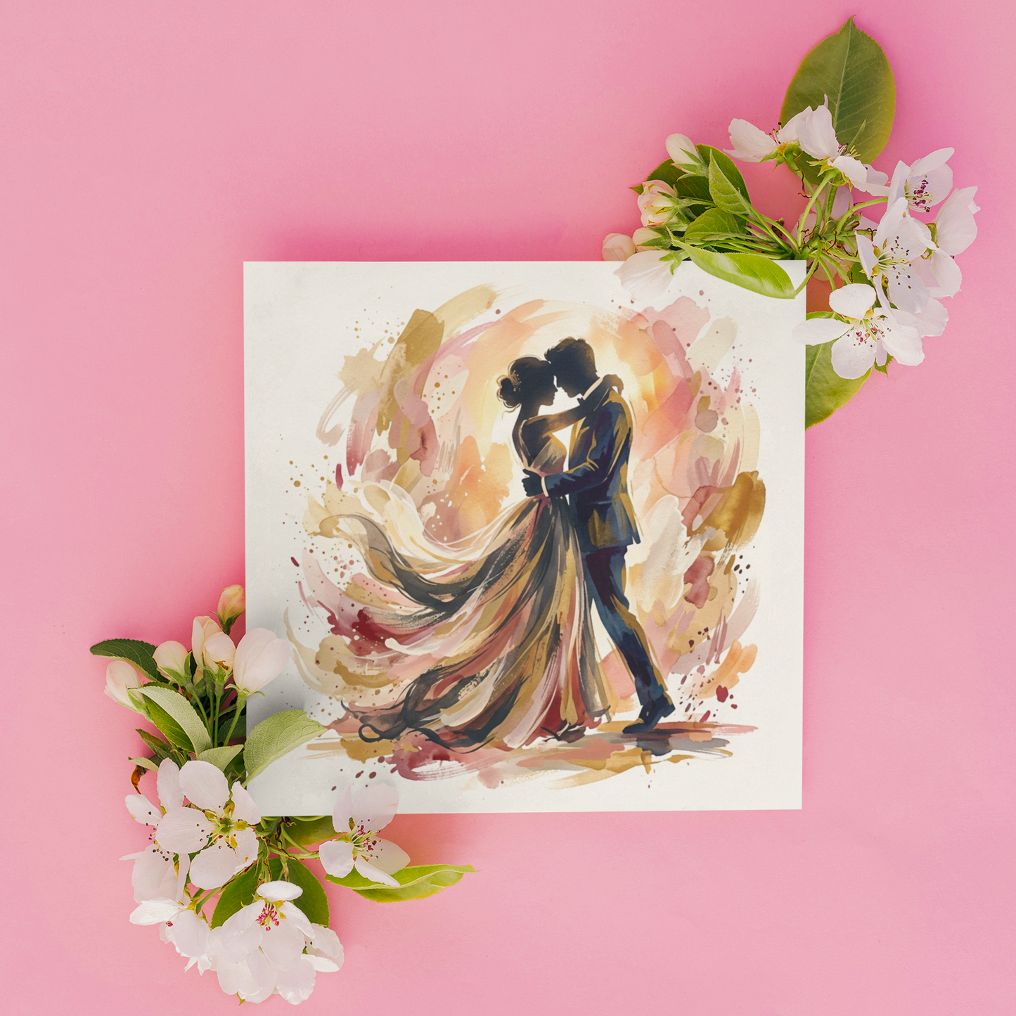 Wedding Card – Expressive Bride & Groom Fine Art (6×6)