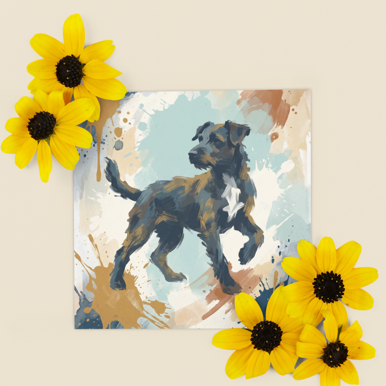Expressive Dog – Fine Art Greeting Card (6×6)