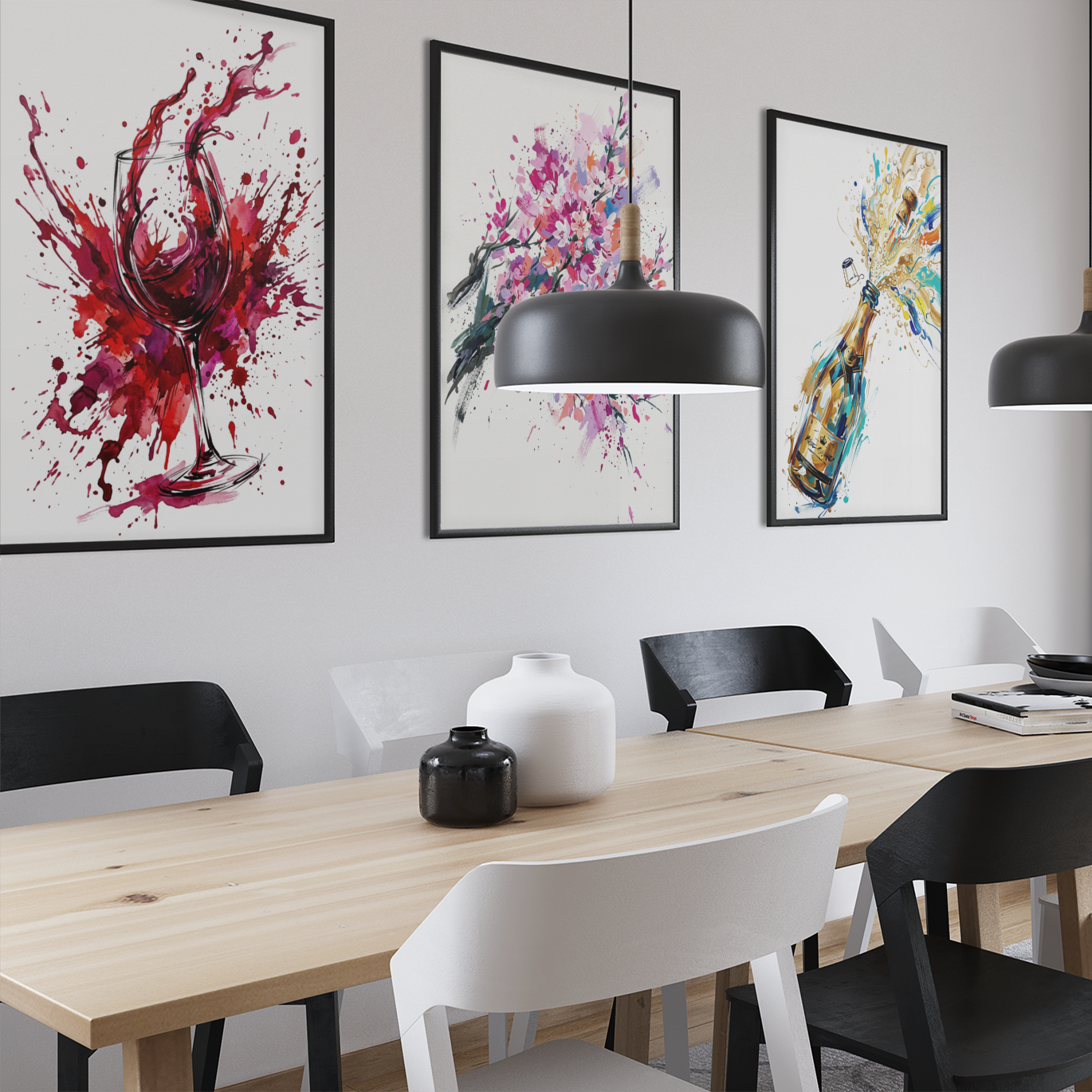 Red Wine – Modern Coloursplash Wine Art Print