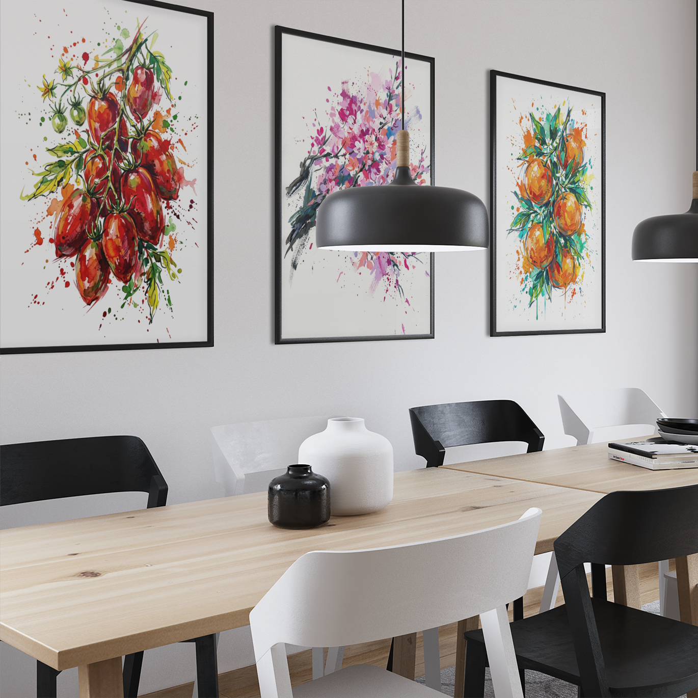 Tomatoes – Modern Coloursplash Kitchen Art Print
