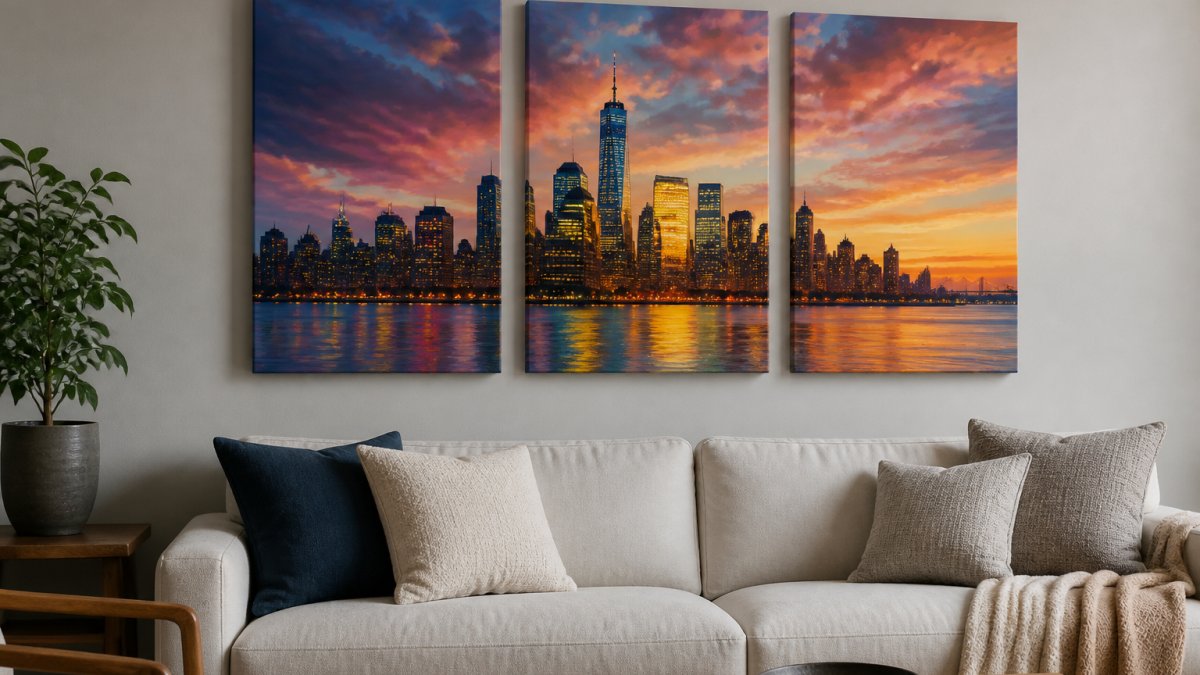 Manhattan Skyline Triptych Print Sizes: A Guide