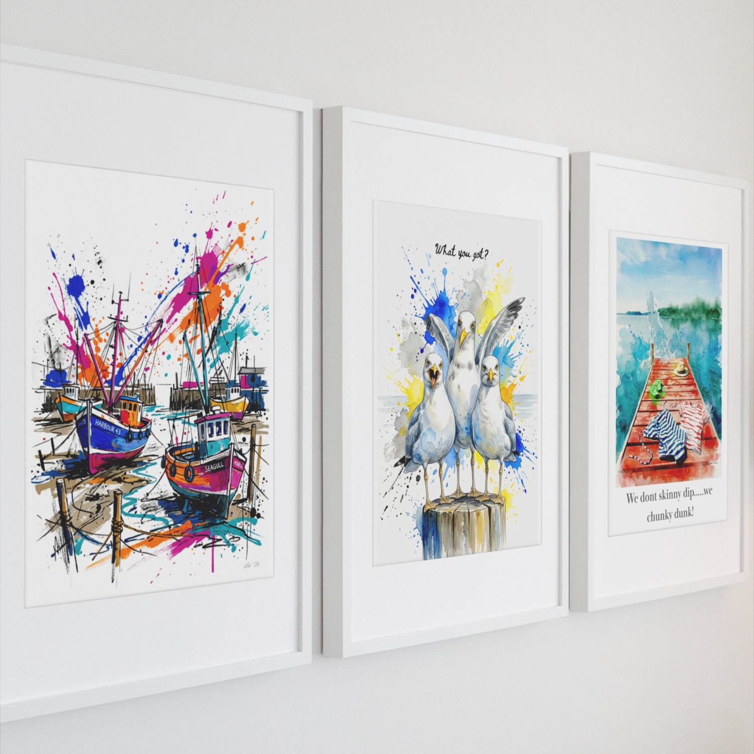 Nautical & Coastal Collection – Modern Coloursplash Seaside & Harbour Art Prints