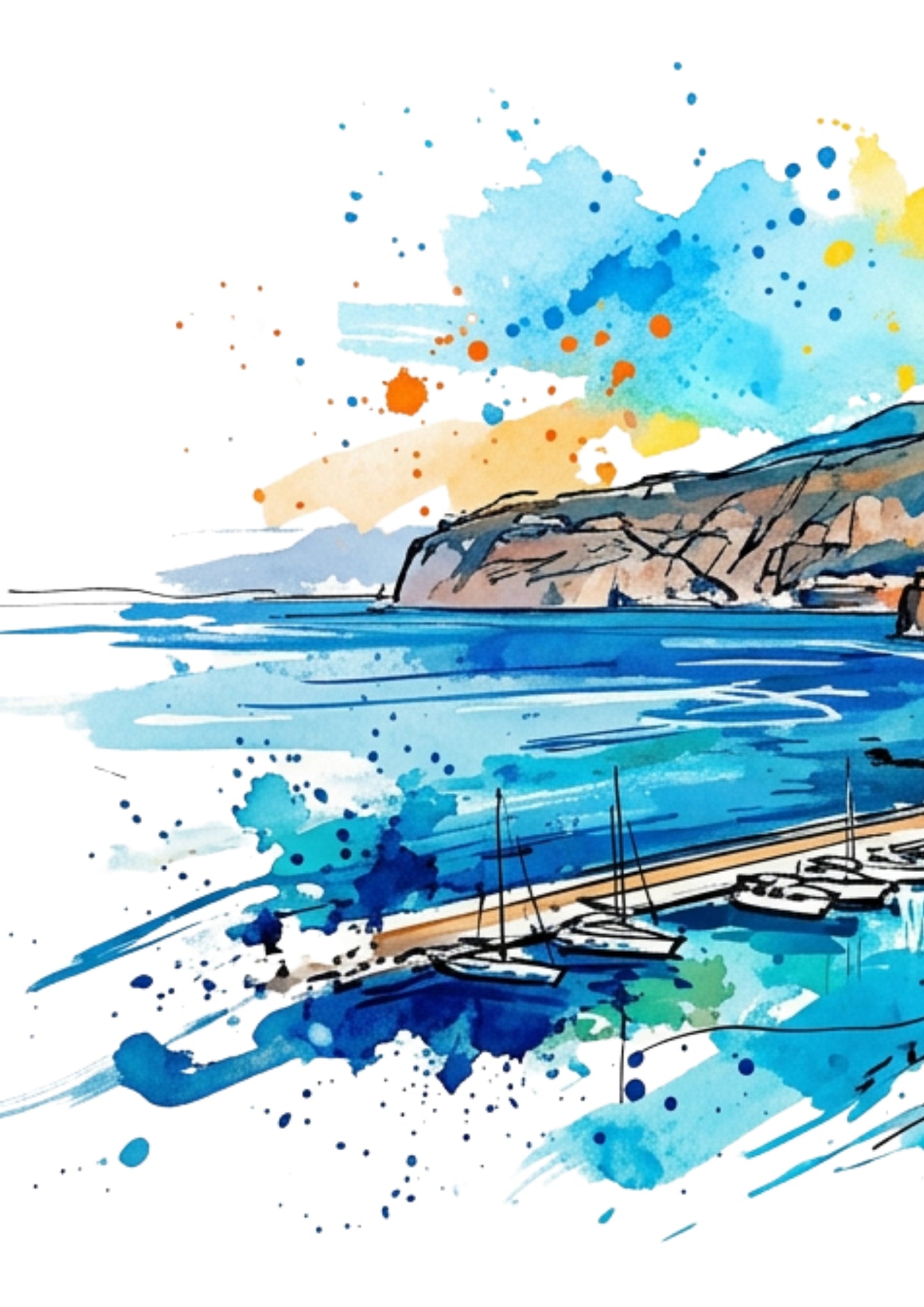 Sorrento Triptych Art Print – One Image Across Three Panels | Modern Coloursplash Mediterranean Coastline