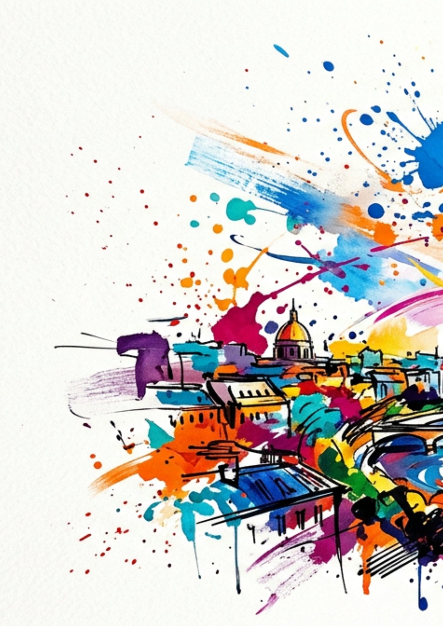 Paris Landmark Triptych – Expressive Modern Wall Art