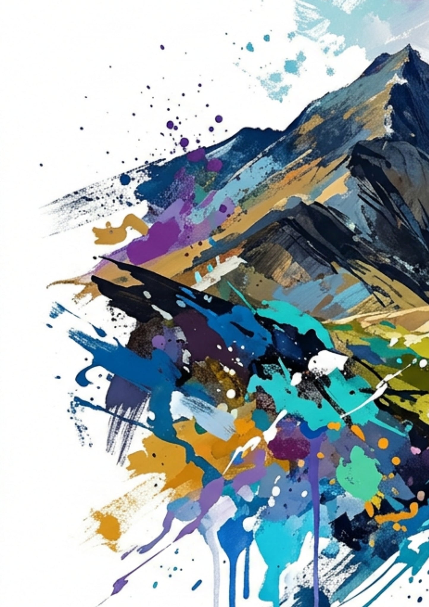 Eryri Triptych Art Print – One Image Across Three Panels | Modern Coloursplash Snowdonia Landscape
