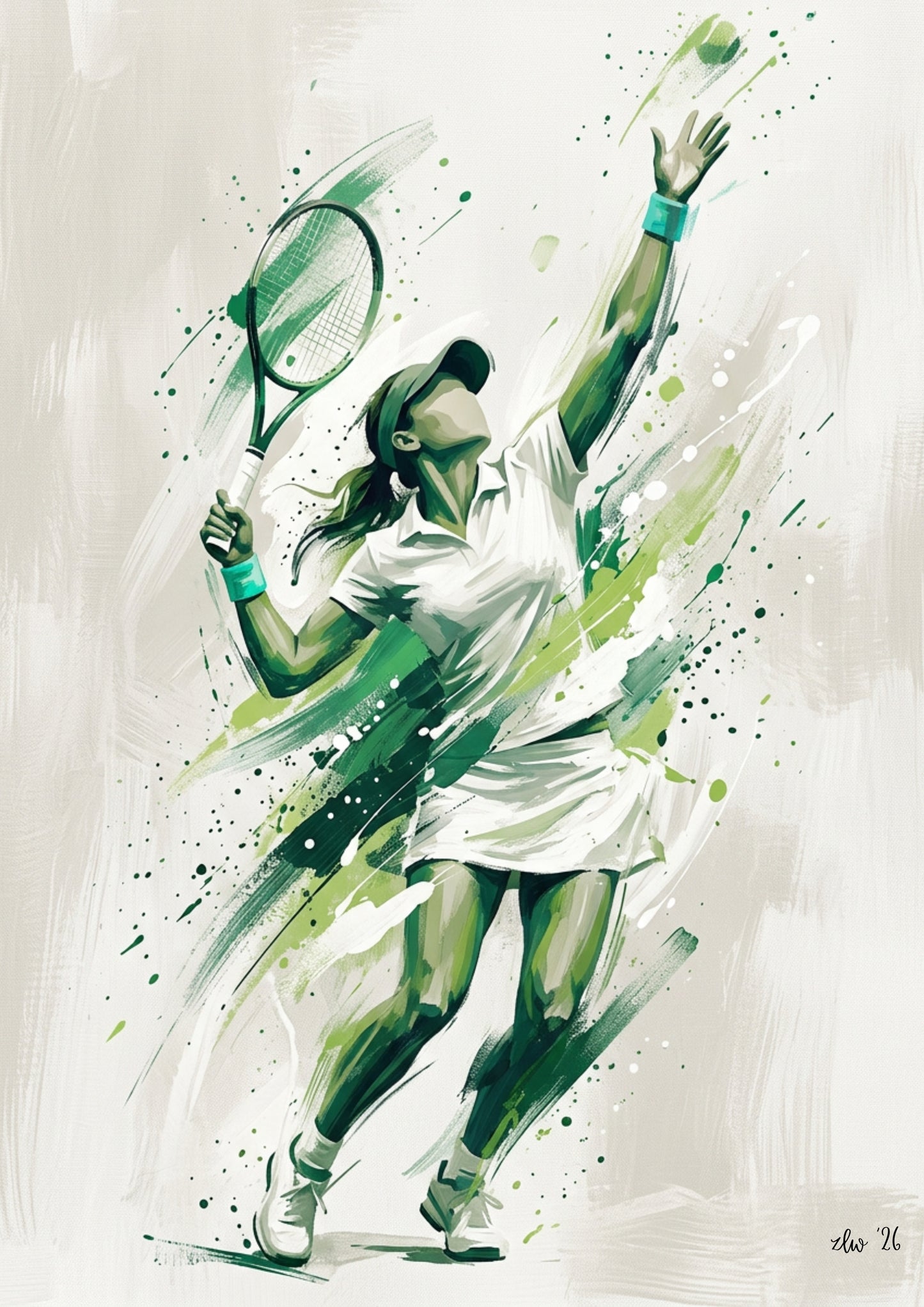 Tennis Serve Elevation – Abstract Coloursplash Print