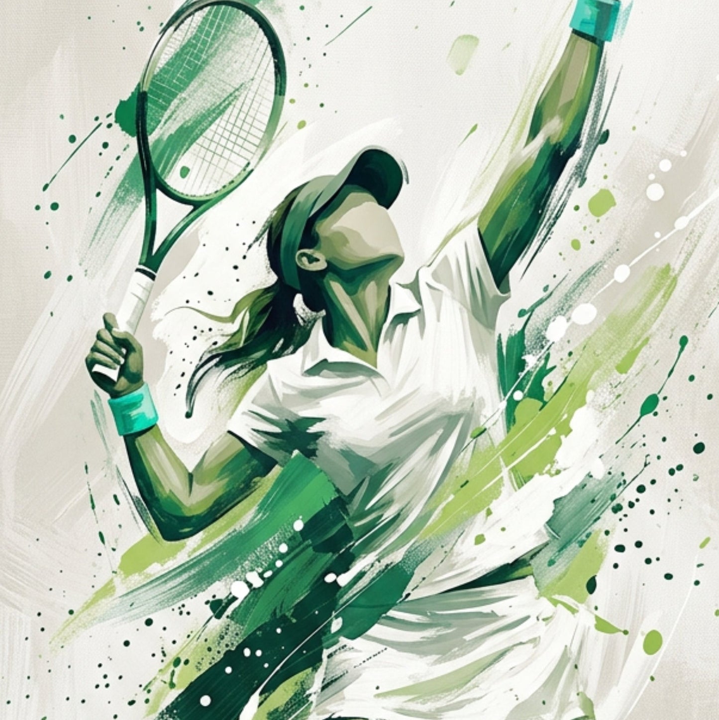 Tennis Serve Elevation – Abstract Coloursplash Print