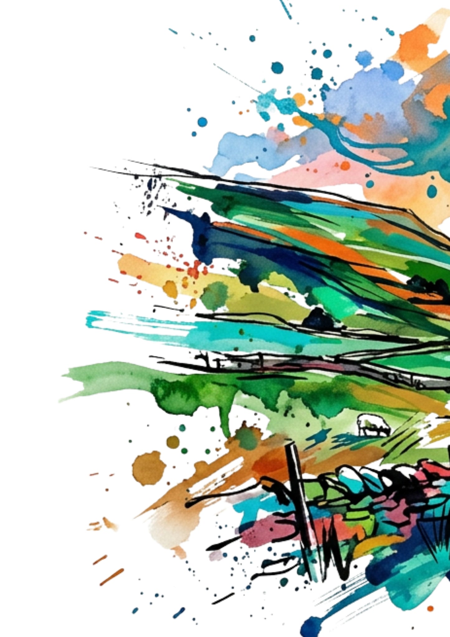 Yorkshire Triptych Art Print – One Image Across Three Panels | Modern Coloursplash Countryside Landscape