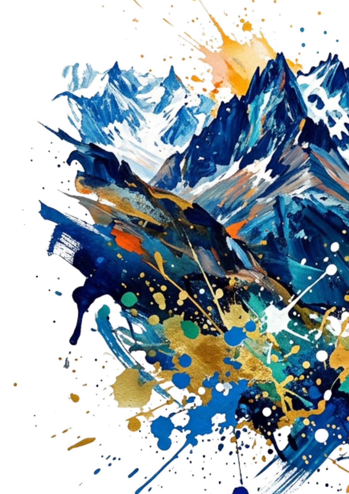 French Alps Triptych Art Print – One Image Across Three Panels | Modern Coloursplash Mountain Landscape