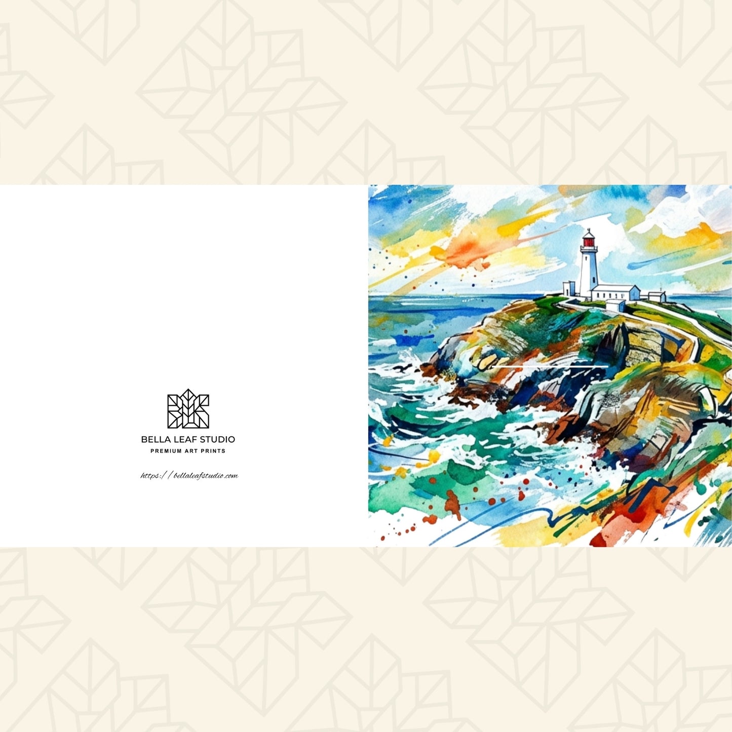 Lighthouse Scene – Fine Art Greeting Card (6×6)
