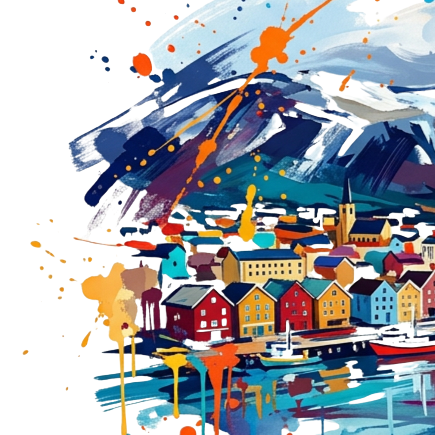 Tromsø Triptych Art Print – One Image Across Three Panels | Modern Coloursplash Nordic Landscape