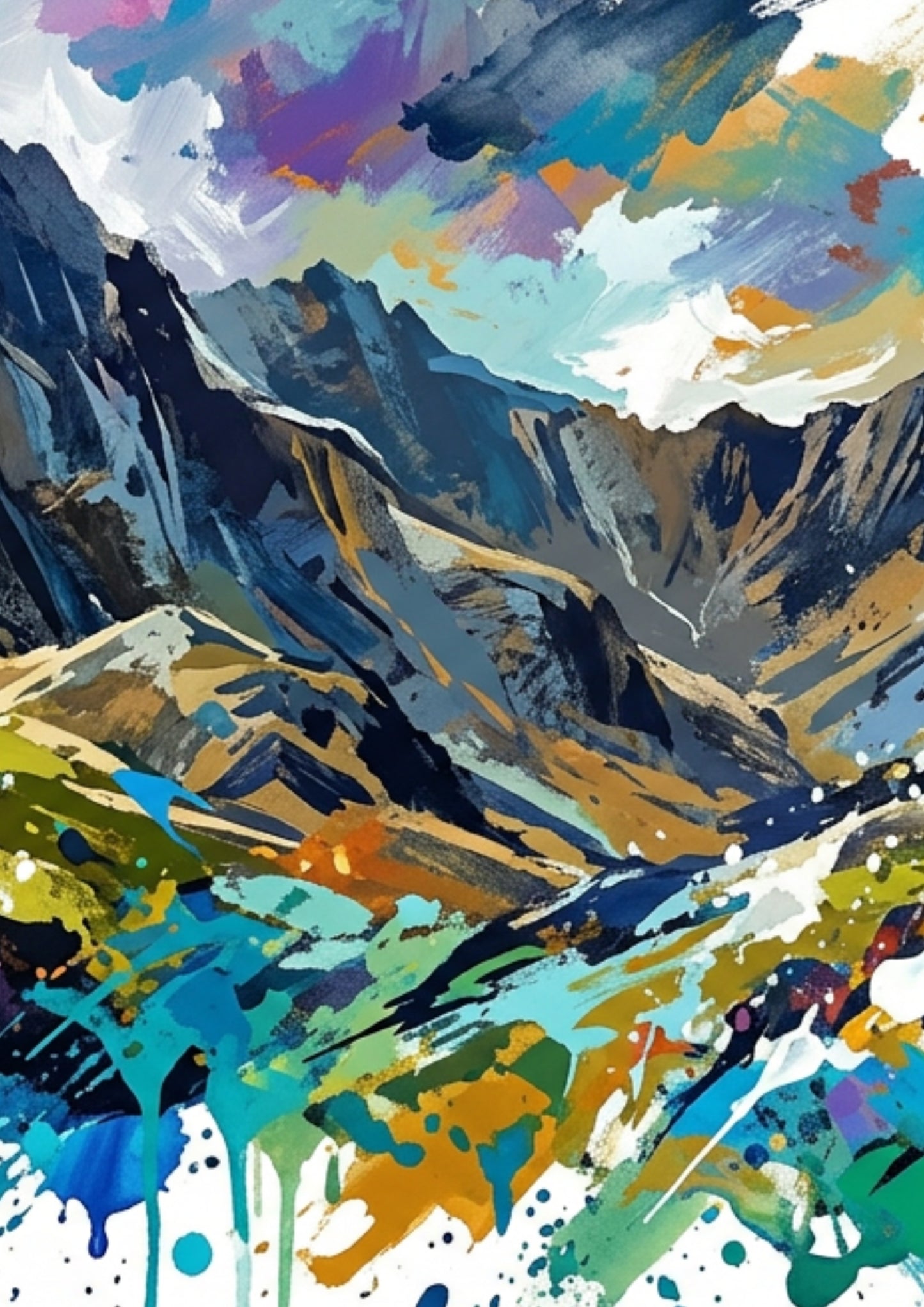 Eryri Triptych Art Print – One Image Across Three Panels | Modern Coloursplash Snowdonia Landscape