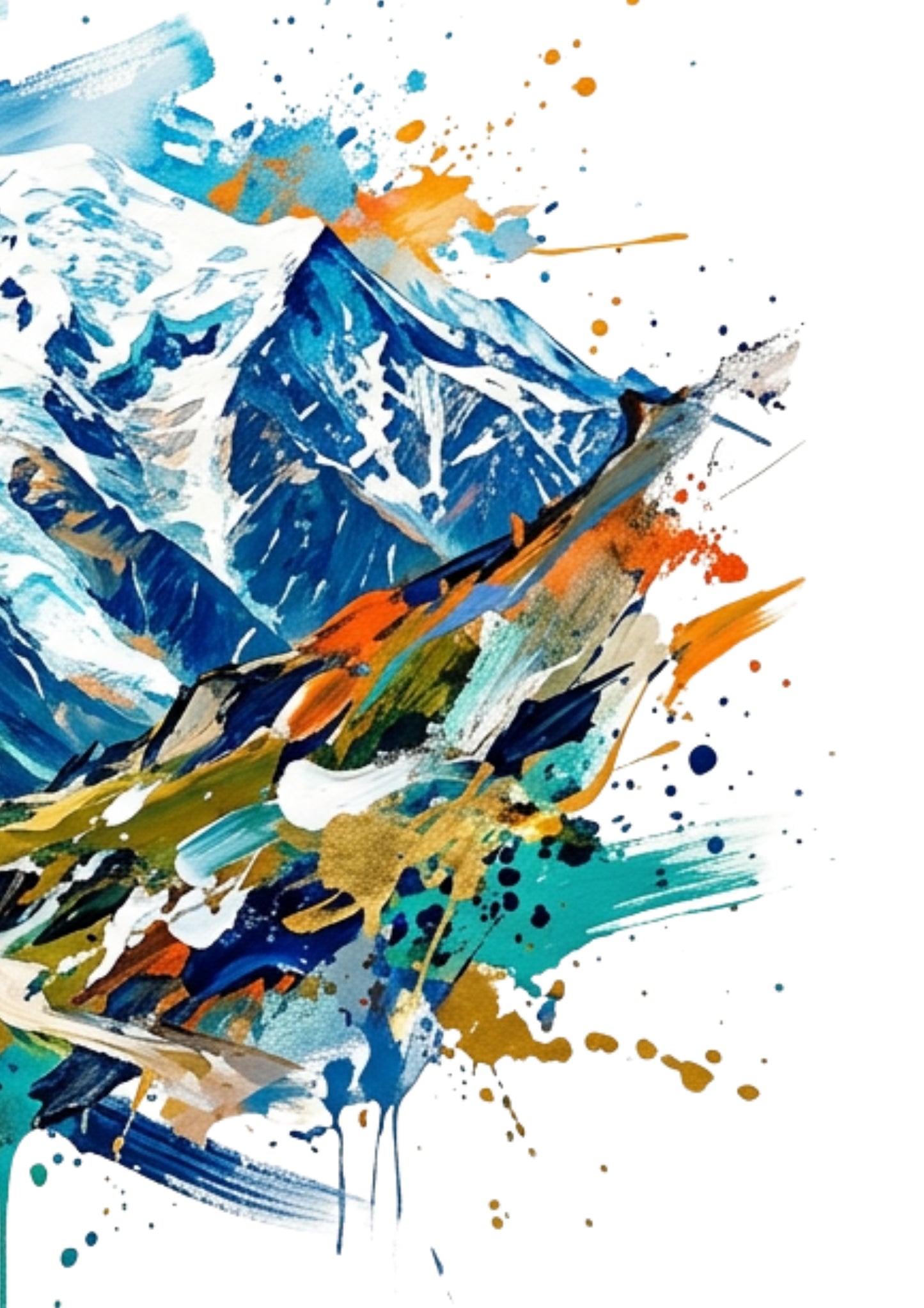 French Alps Triptych Art Print – One Image Across Three Panels | Modern Coloursplash Mountain Landscape