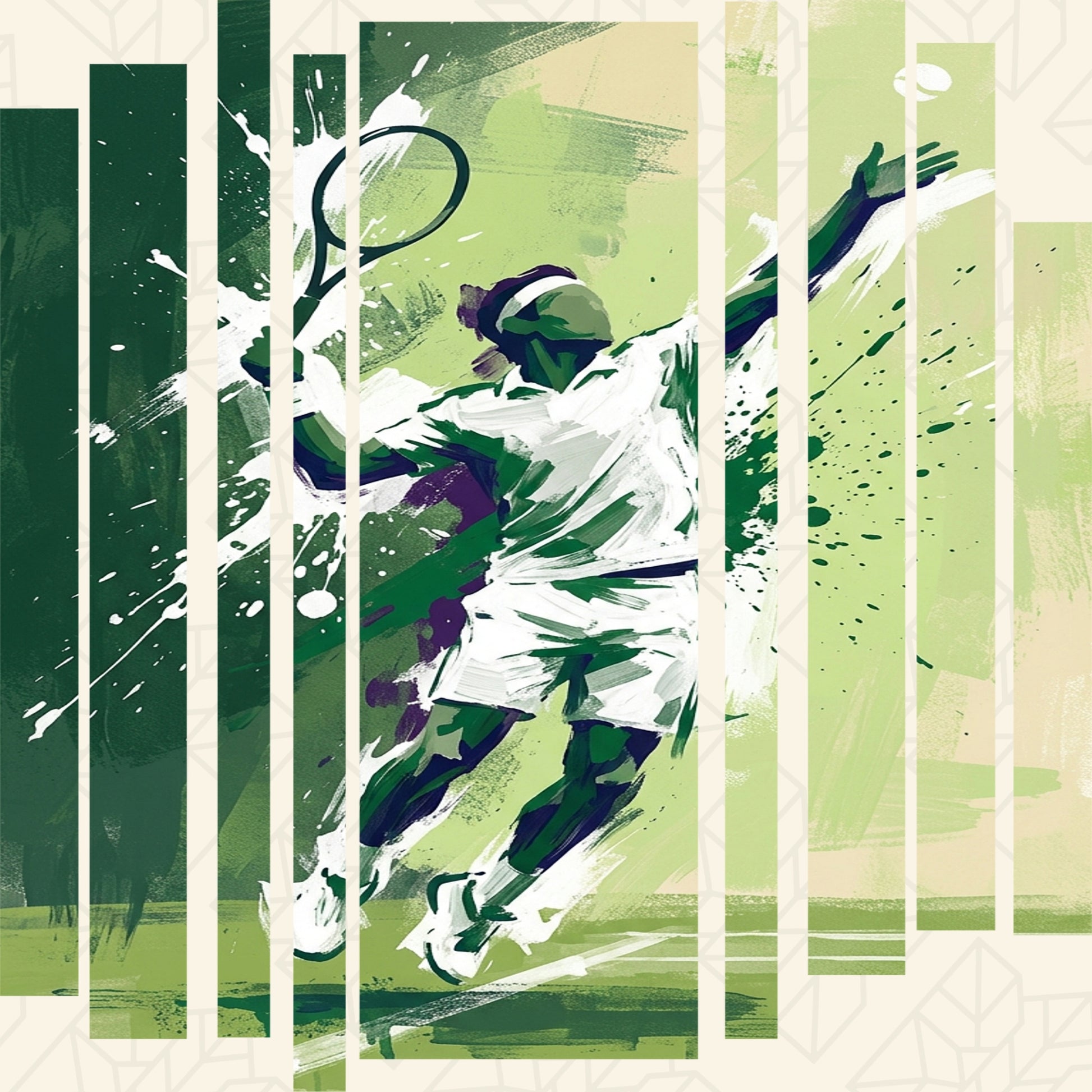 Kids tennis T-shirt in green with large abstract graphic print on chest