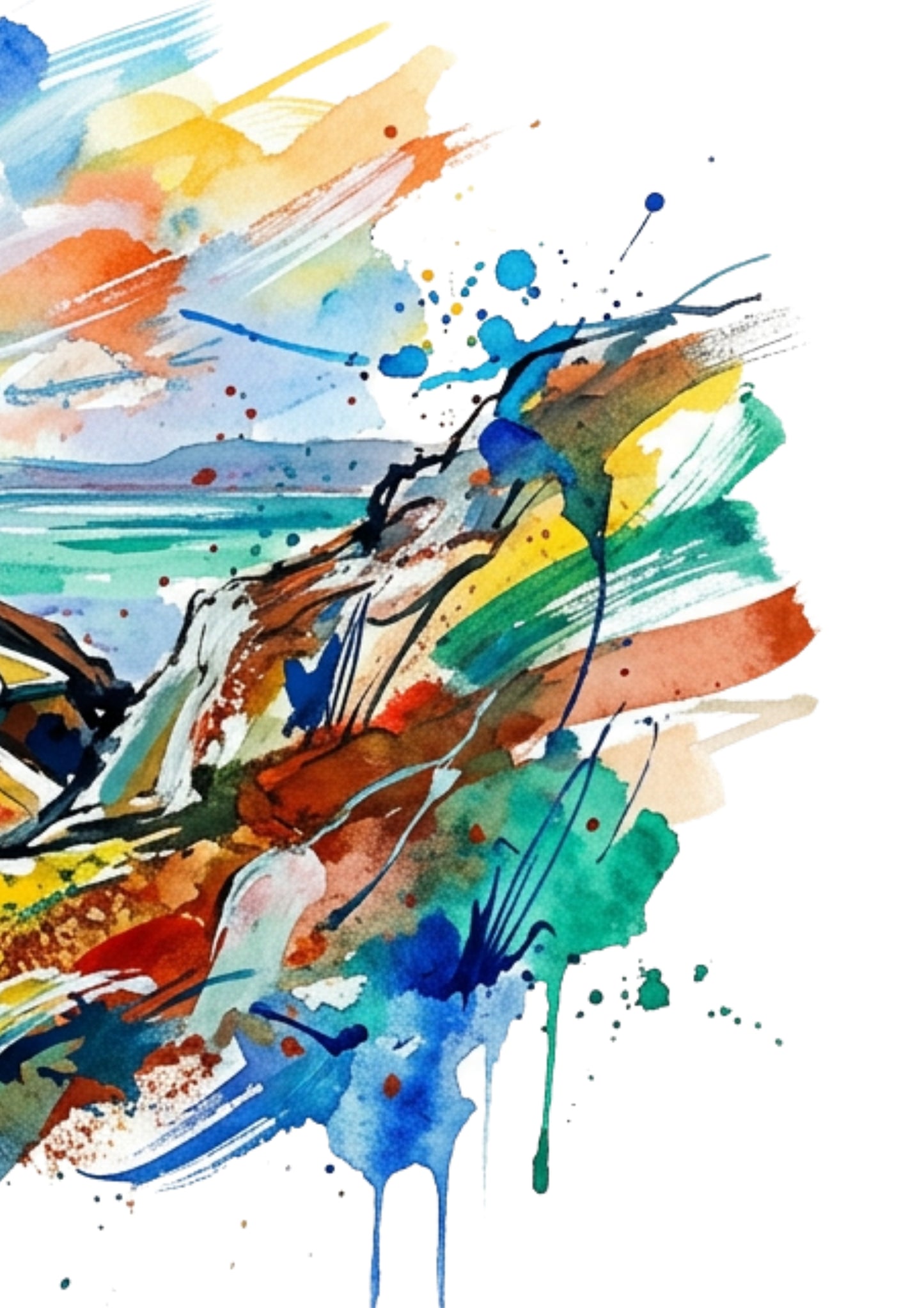 South Stack Lighthouse Triptych Art Print – One Image Across Three Panels | Modern Coloursplash Anglesey Coastline