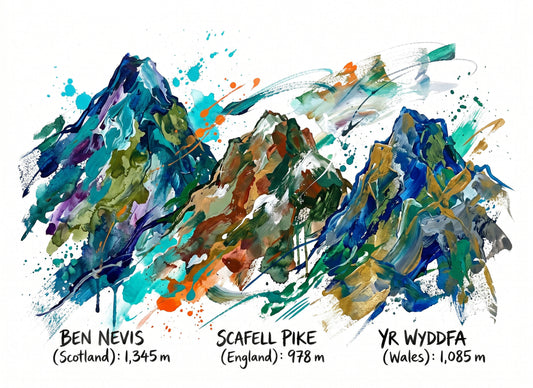 Three Peaks UK – Ben Nevis, Scafell Pike & Yr Wyddfa | Contemporary Fine Art Print