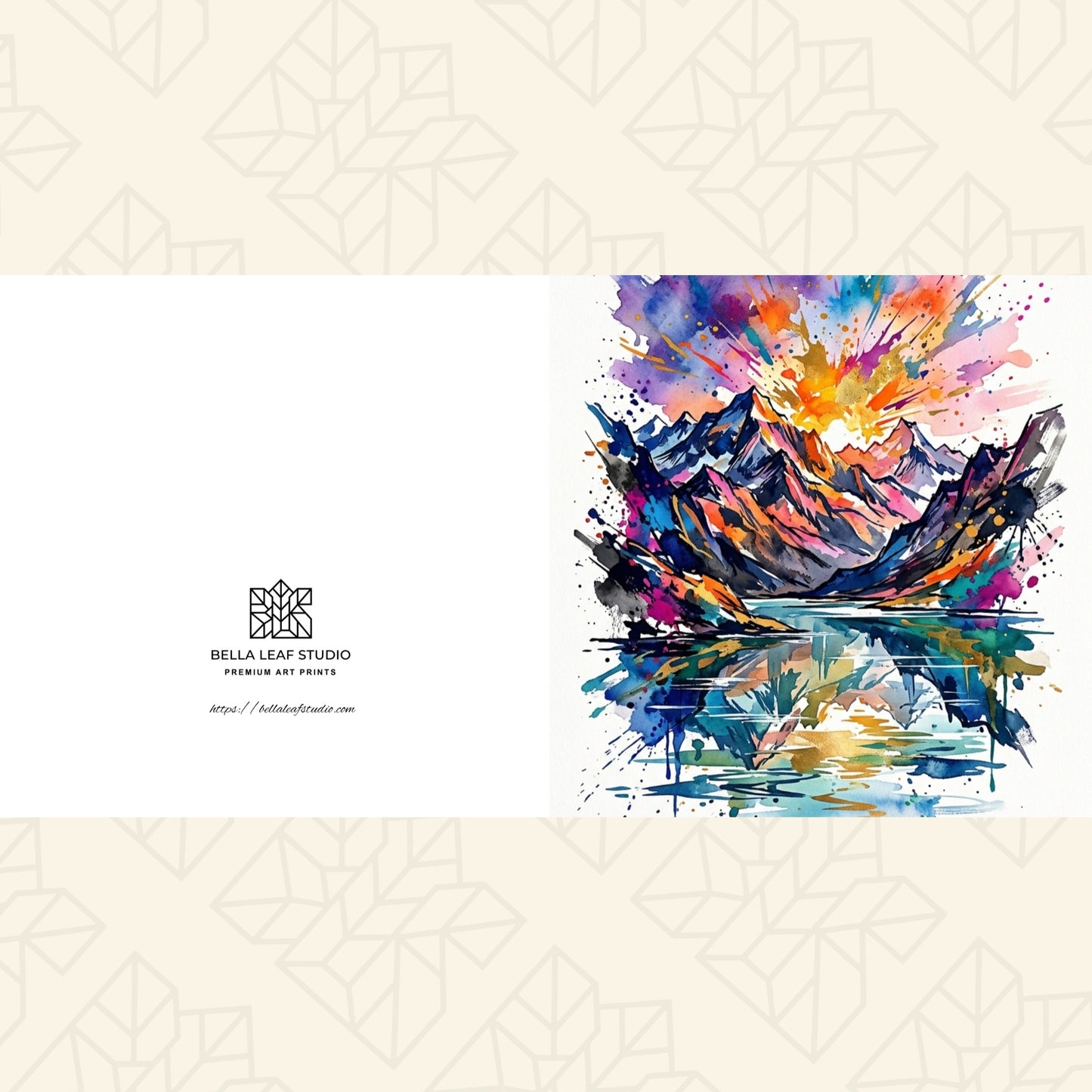 Mountain Landscape – Fine Art Greeting Card (6×6)