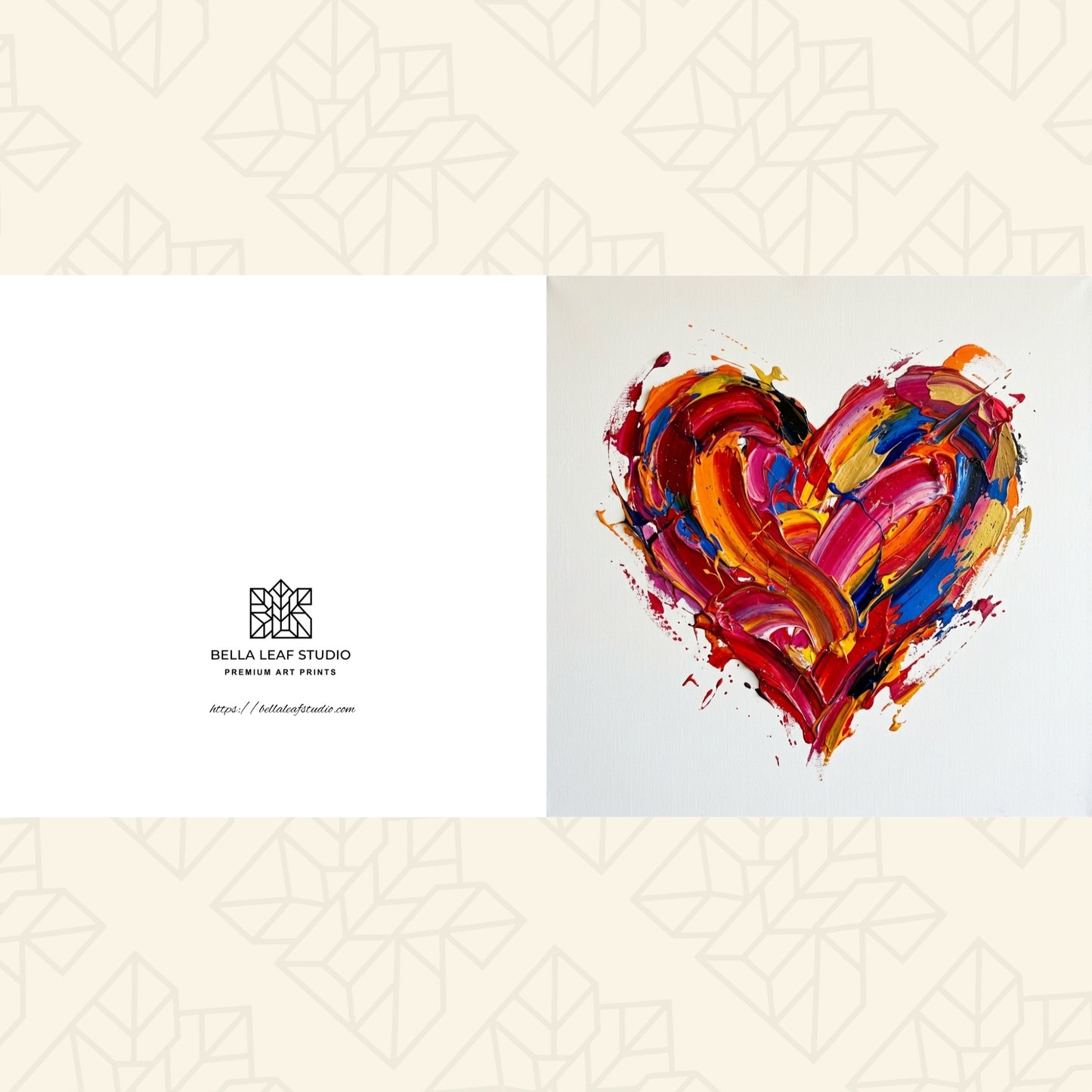 Abstract Heart – Fine Art Watercolour Card (6×6)