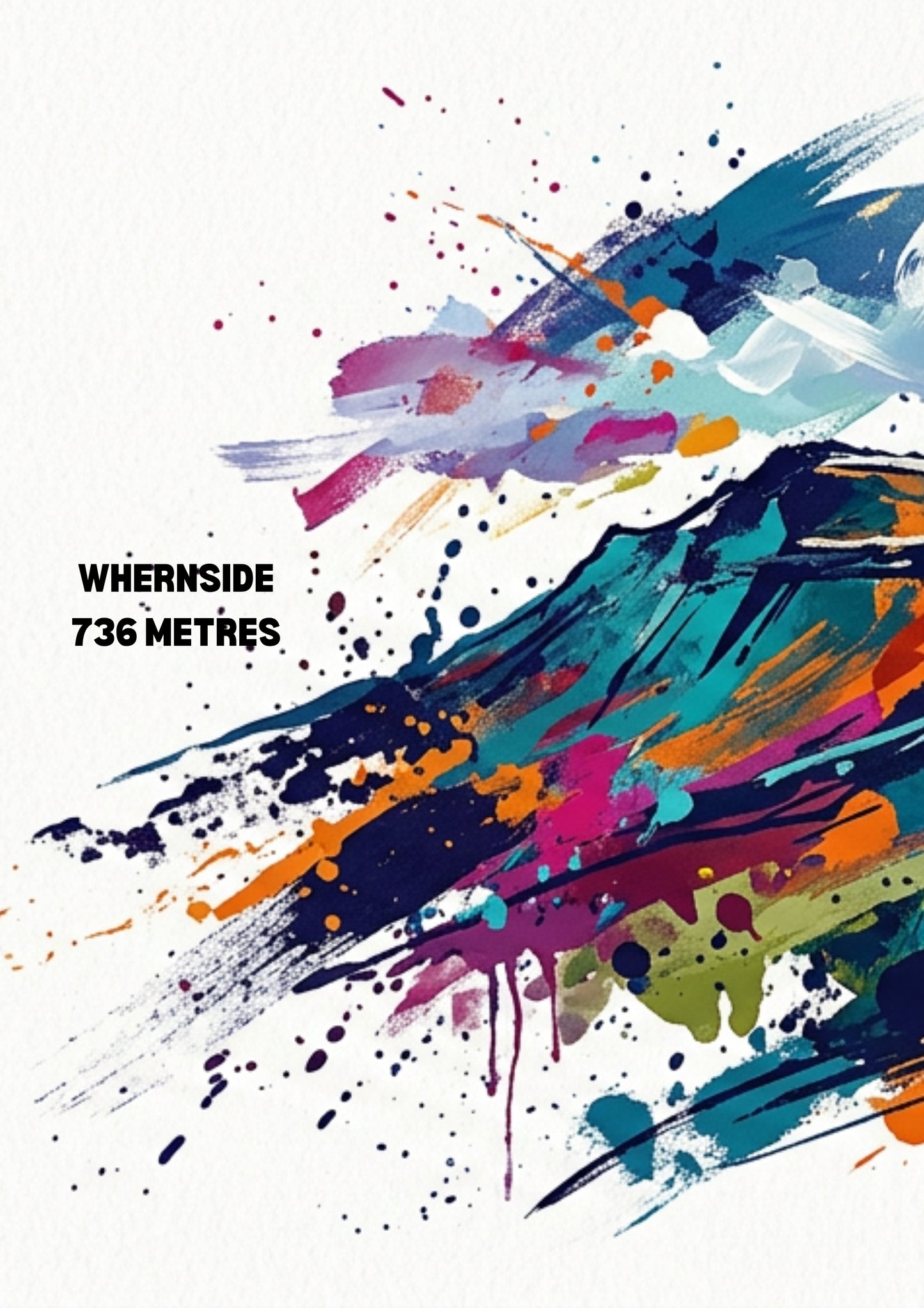 Yorkshire 3 Peaks Triptych Art Print – Whernside, Ingleborough & Pen‑y‑Ghent | Modern Coloursplash Landscape
