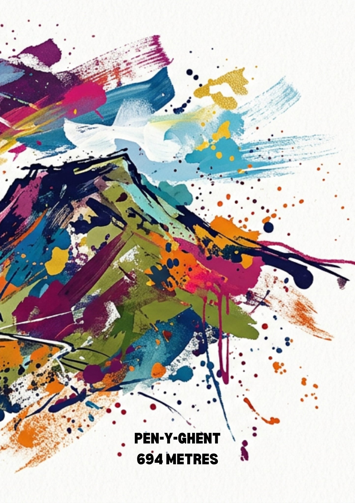 Yorkshire 3 Peaks Triptych Art Print – Whernside, Ingleborough & Pen‑y‑Ghent | Modern Coloursplash Landscape