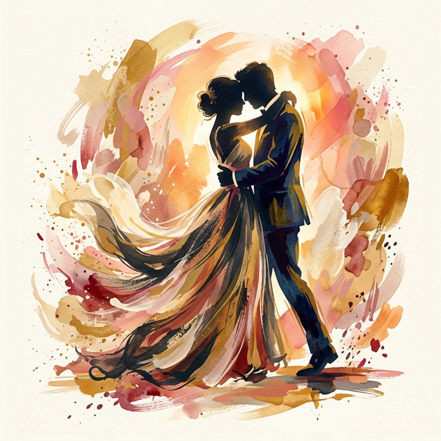 Wedding Card – Expressive Bride & Groom Fine Art (6×6)