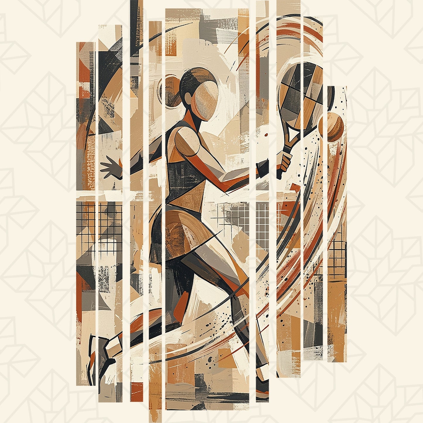 Athletic padel T-shirt with abstract graphic print on the front and back