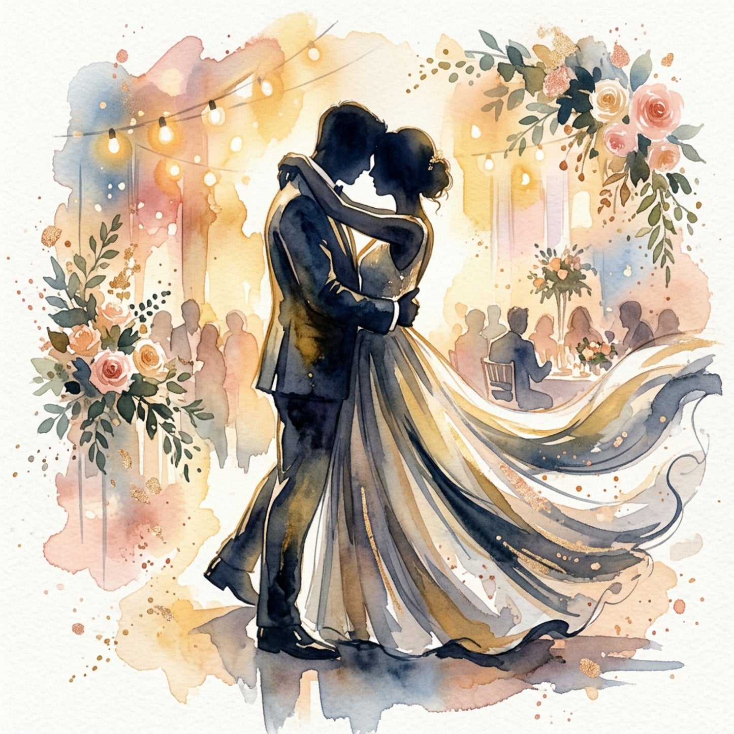 Wedding Card – Expressive Bride & Groom Fine Art (6×6)