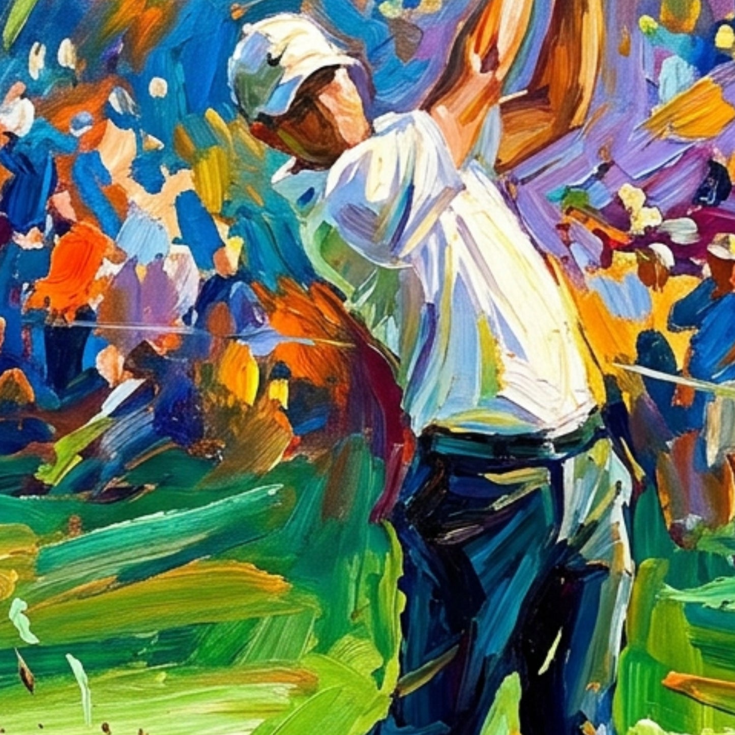 Golfer Tournament Swing – Abstract Coloursplash Print