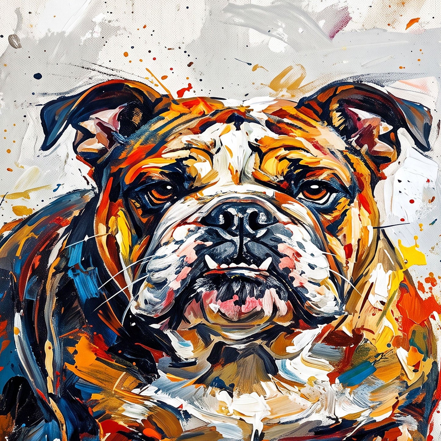 Bulldog Coloursplash Art Print – Modern Dog Wall Art