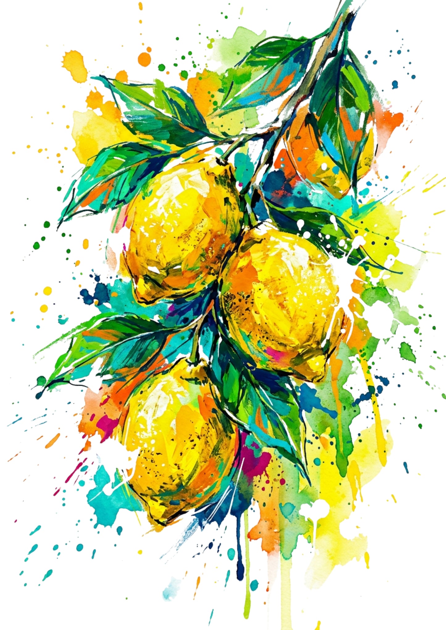 Lemon Coloursplash Art Print