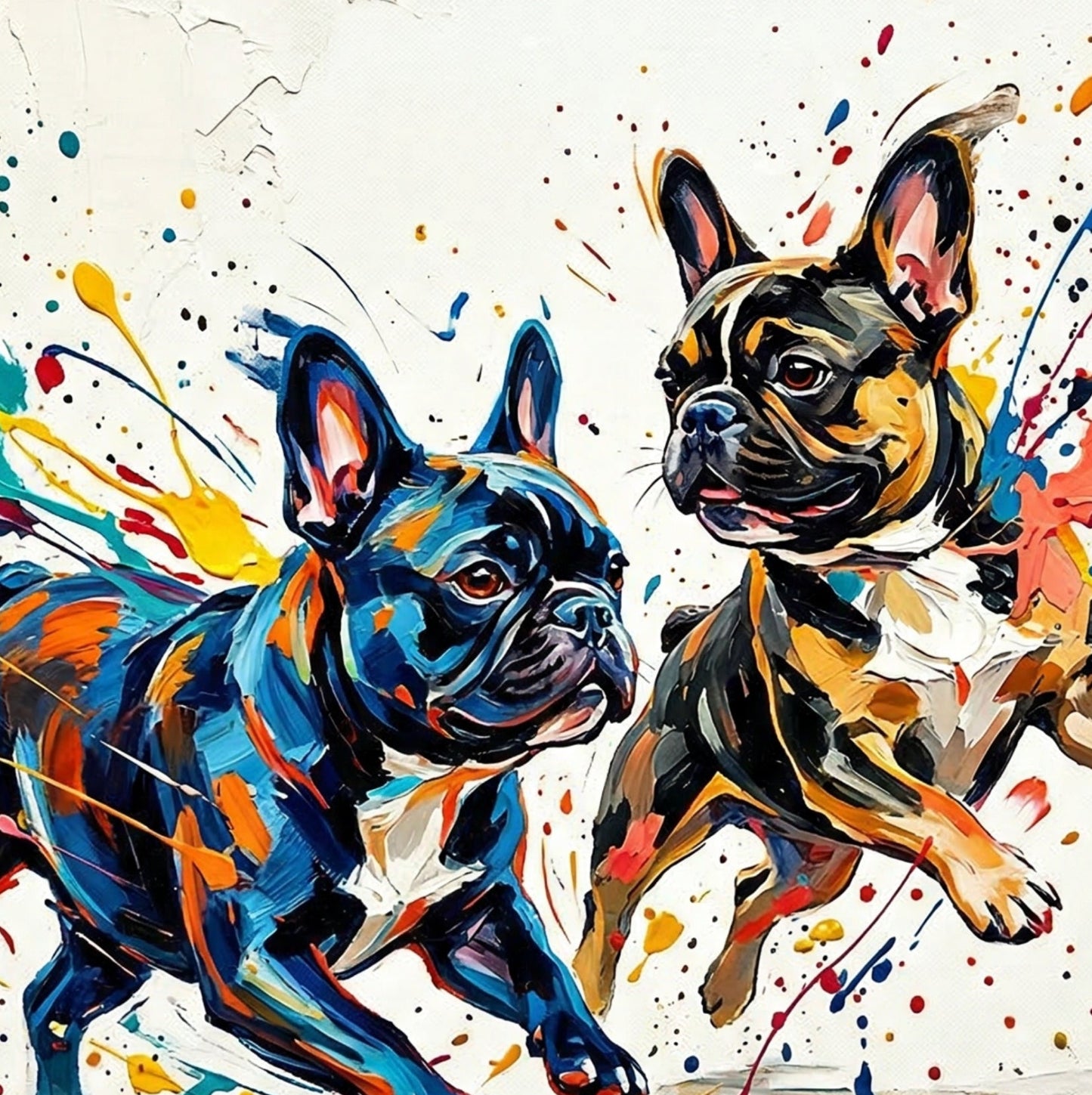 Frenchie Dog Duo – Expressive Wall Art