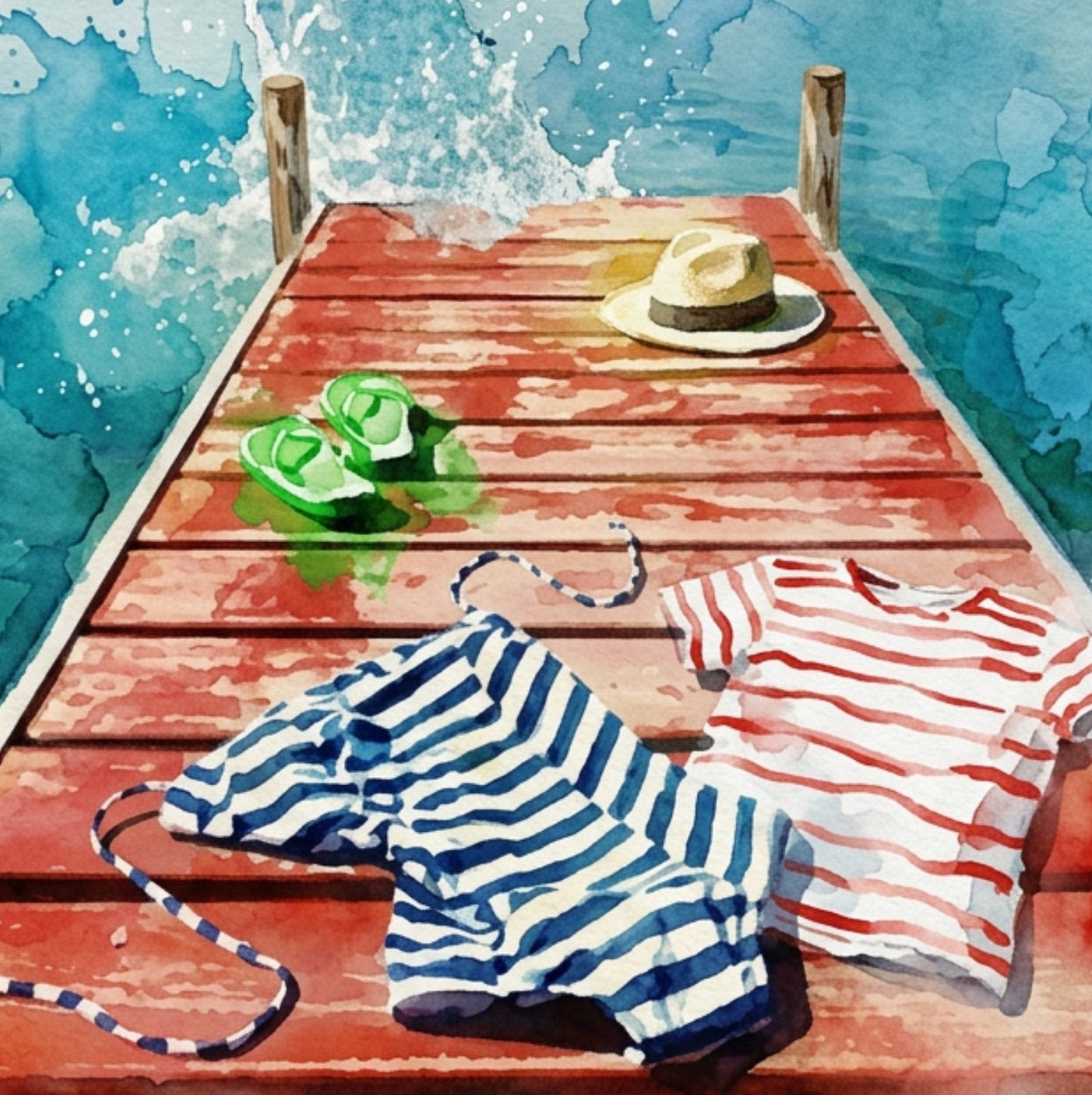 Chunky Dunk Lakeside Coloursplash Print – Modern Coastal Wall Art