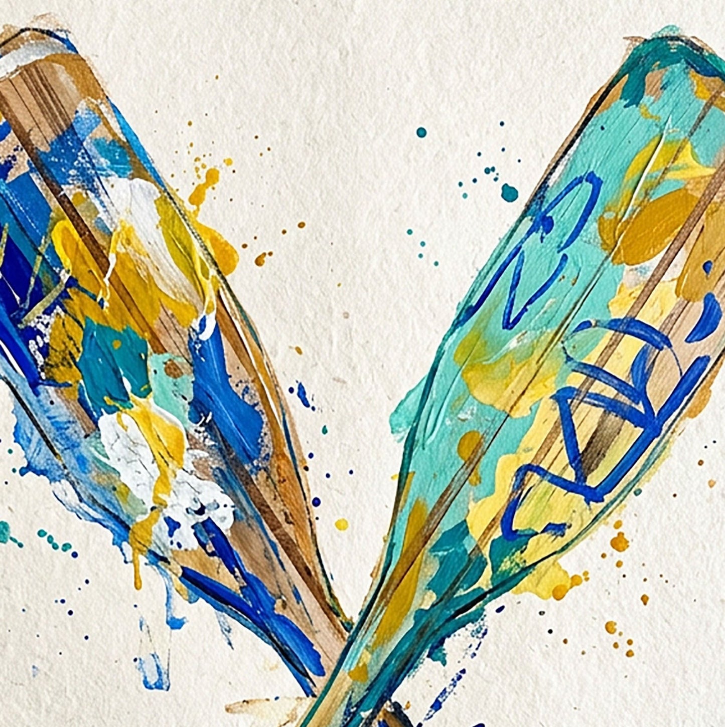 Crossed Oars – Abstract Coastal Coloursplash Print