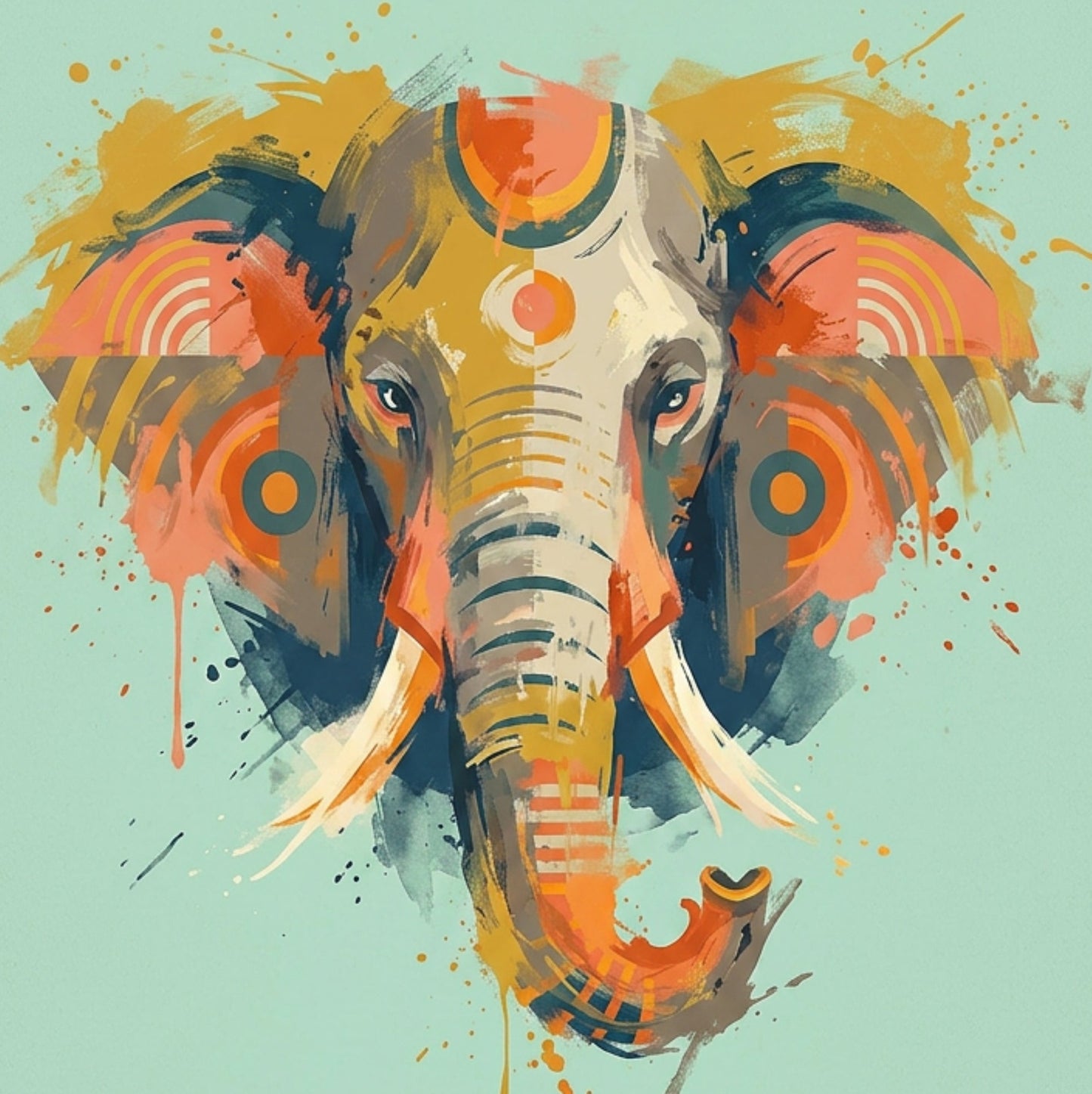 Elephant Coloursplash Quote Print – Modern Inspirational Wall Art