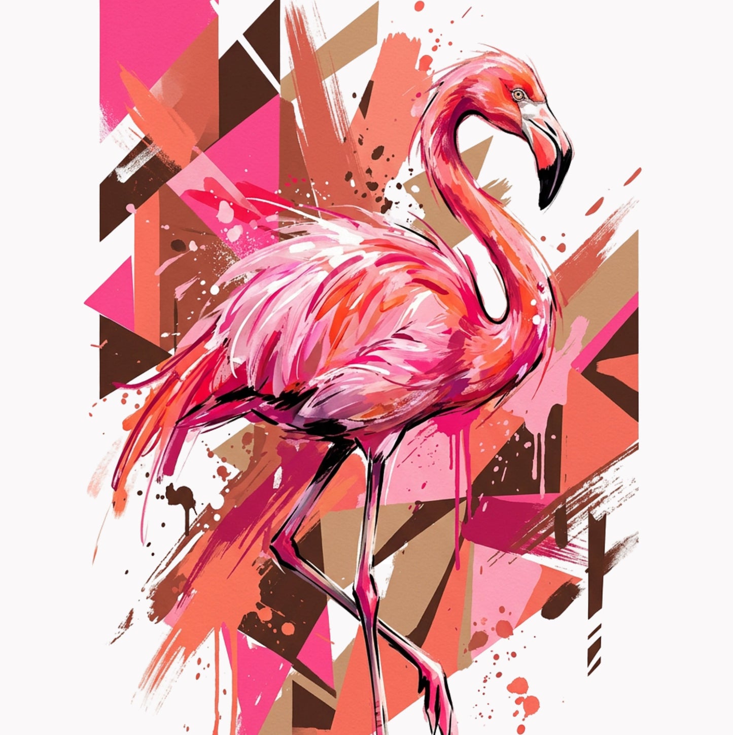 Flamingo Coloursplash Quote Print – Modern Inspirational Wall Art