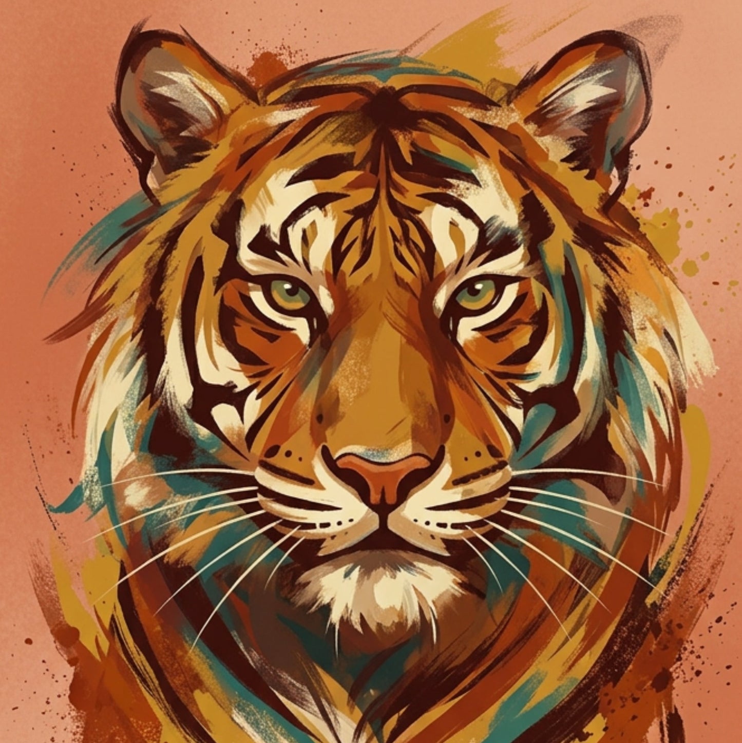 Tiger Coloursplash Quote Print – Modern Inspirational Wall Art
