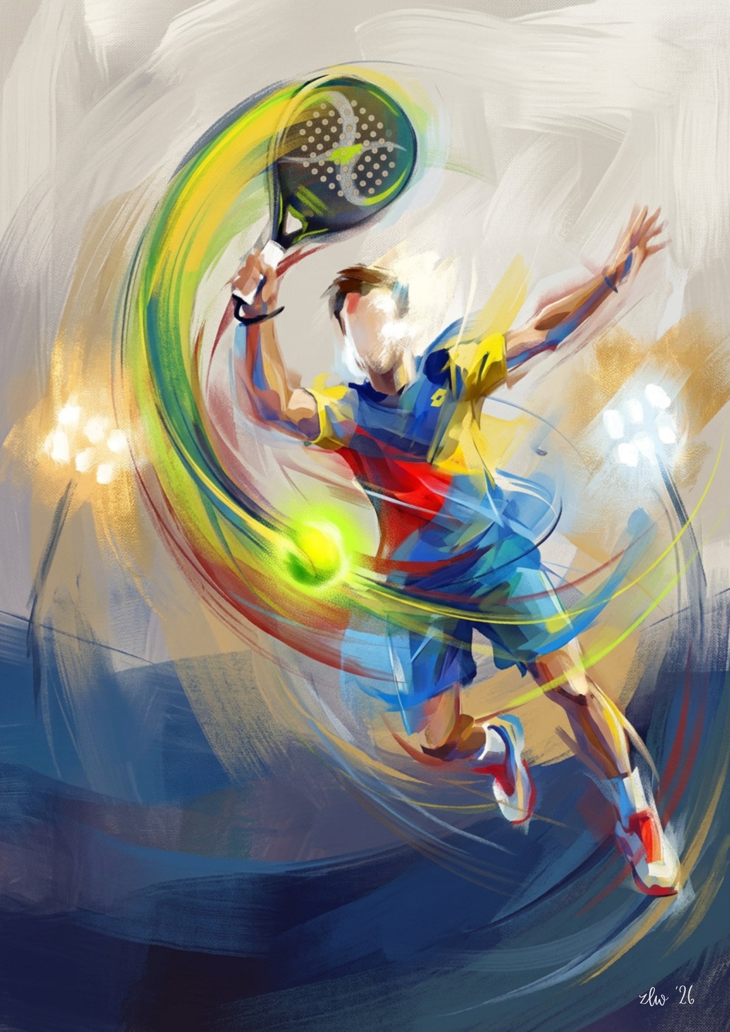 Padel Power Art Print – Expressive Abstract Sports Wall Art