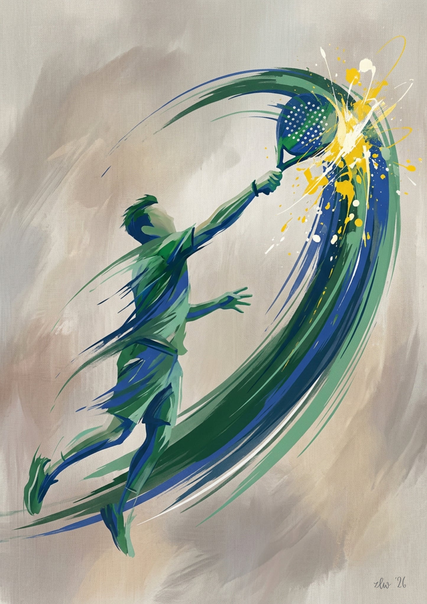 Padel Impact Art Print – Expressive Abstract Sports Wall Art