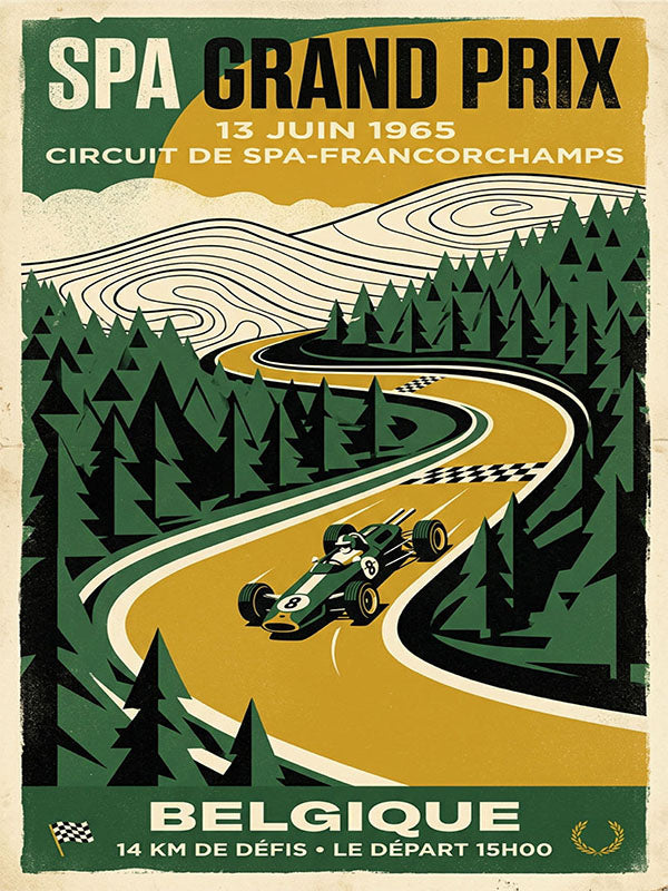 Spa Grand Prix 1965 Poster – Vintage Motorsport Wall Art