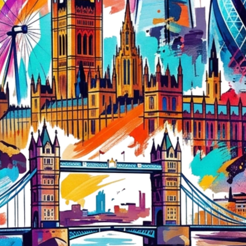London Coloursplash Travel Print – Modern City Wall Art