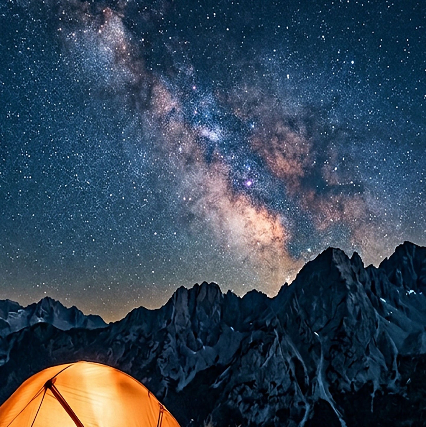 Mountain Night Camp – Milky Way Adventure Print