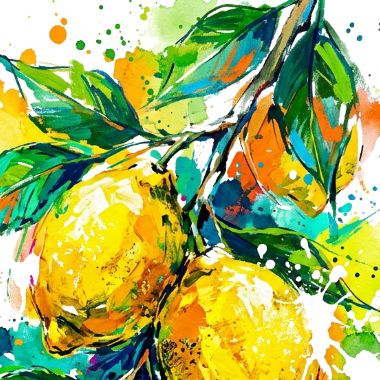 Lemon Coloursplash Art Print