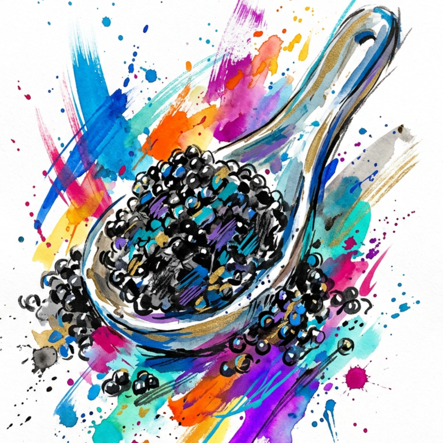 Caviar Spoon – Coloursplash Art Print