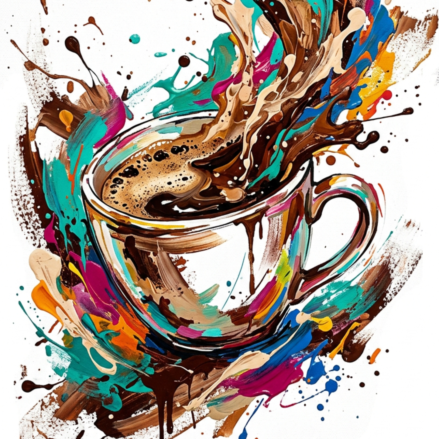 Coffee Splash – Modern Coloursplash Kitchen Art Print