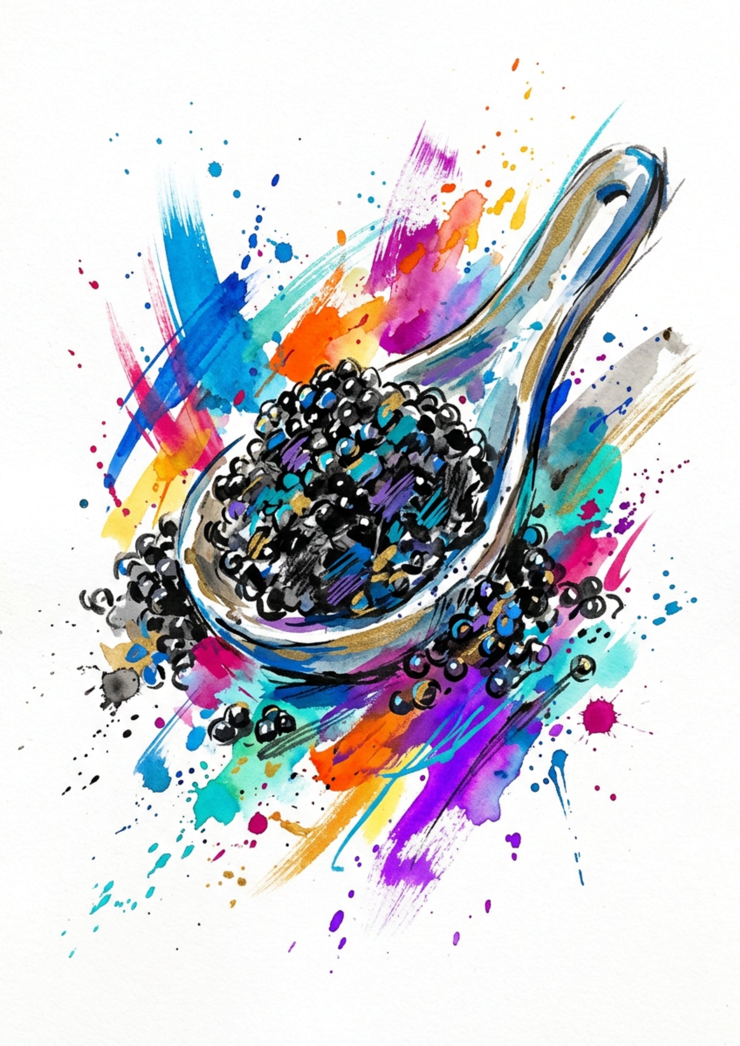 Caviar Spoon – Coloursplash Art Print