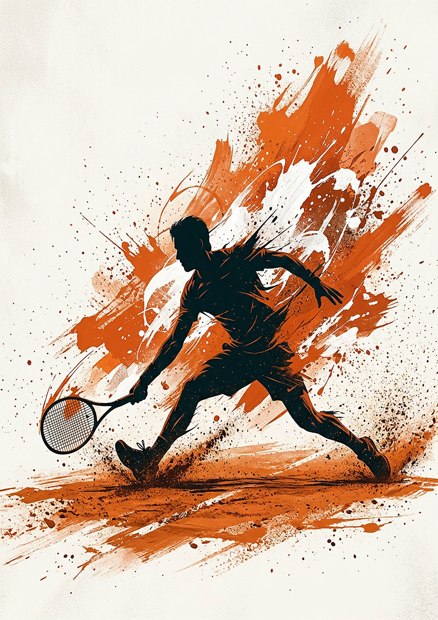 Clay Court Tennis Player Coloursplash Print – Dynamic Sports Wall Art