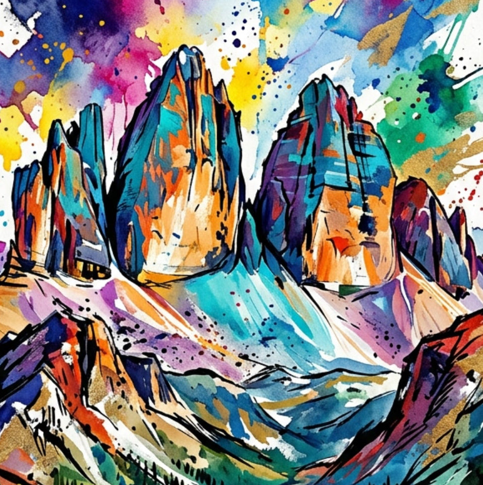 Expressive Dolomites Coloursplash Art Print – Modern Adventure Collection Landscape