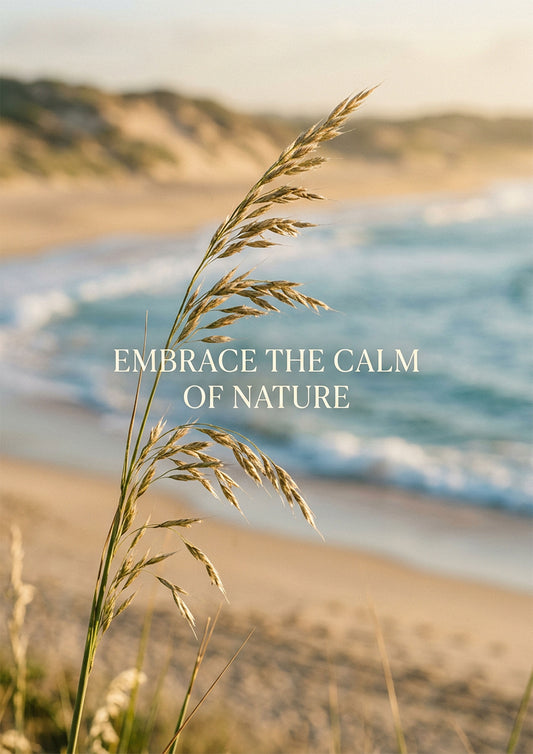 “Embrace the Calm of Nature” Coastal Grass Art Print – Wellness & Mindfulness Wall Art