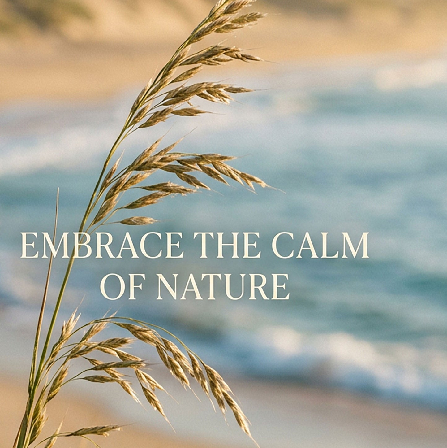 “Embrace the Calm of Nature” Coastal Grass Art Print – Wellness & Mindfulness Wall Art