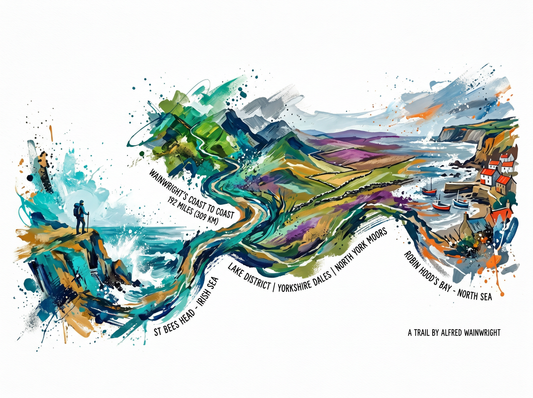Wainwright’s Coast to Coast – 192 Mile Trail Art Print | Contemporary Adventure Artwork
